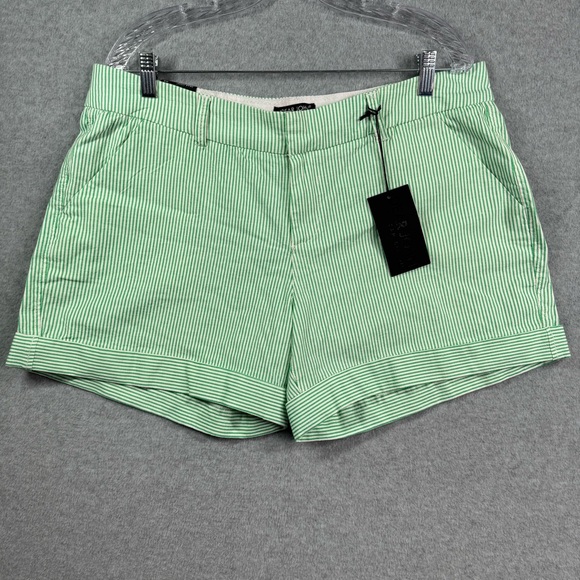 Dear John Pants - NWT Dear John Finnegan Printed Cuffed Shorts‎ Striped Green and White Size 33